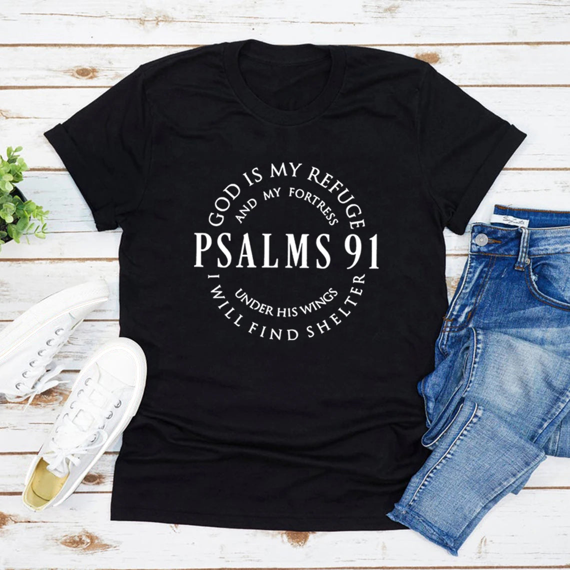 Under His Wings — Psalms 91 T-Shirt